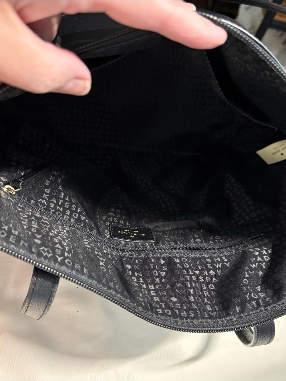 Kate Spade Black Sparkle Tote with Matching Wallet and Dust Bag - Picture 9 of 13